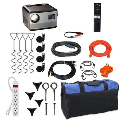 Collection of electronic components and accessories on a white background